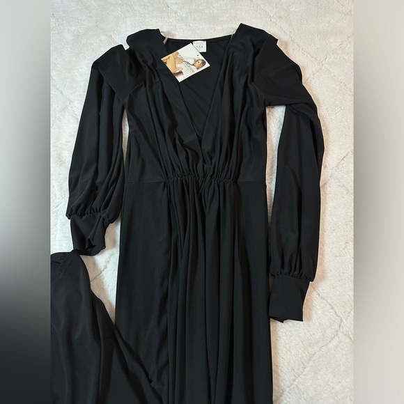 Naked Wardrobe Charcoal Long Sleeve Dress - Picture 2 of 5